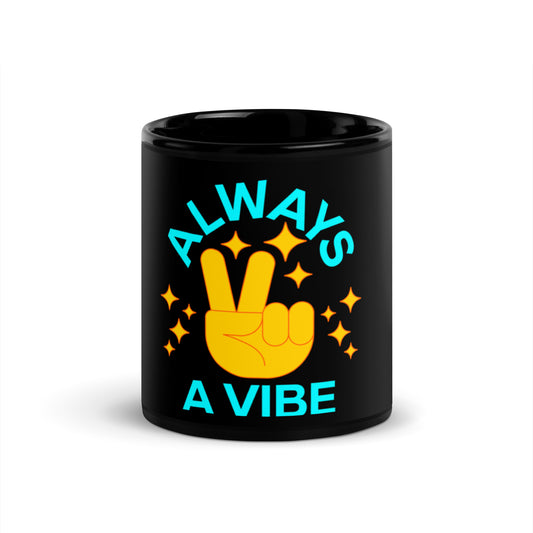 Black Glossy Mug with Handle – 11oz 15oz Coffee Cup Front Print